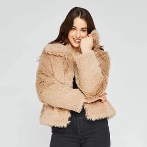 Gentle Fawn Tan Faux Fur Anastasia Jacket Cozy Cropped Design